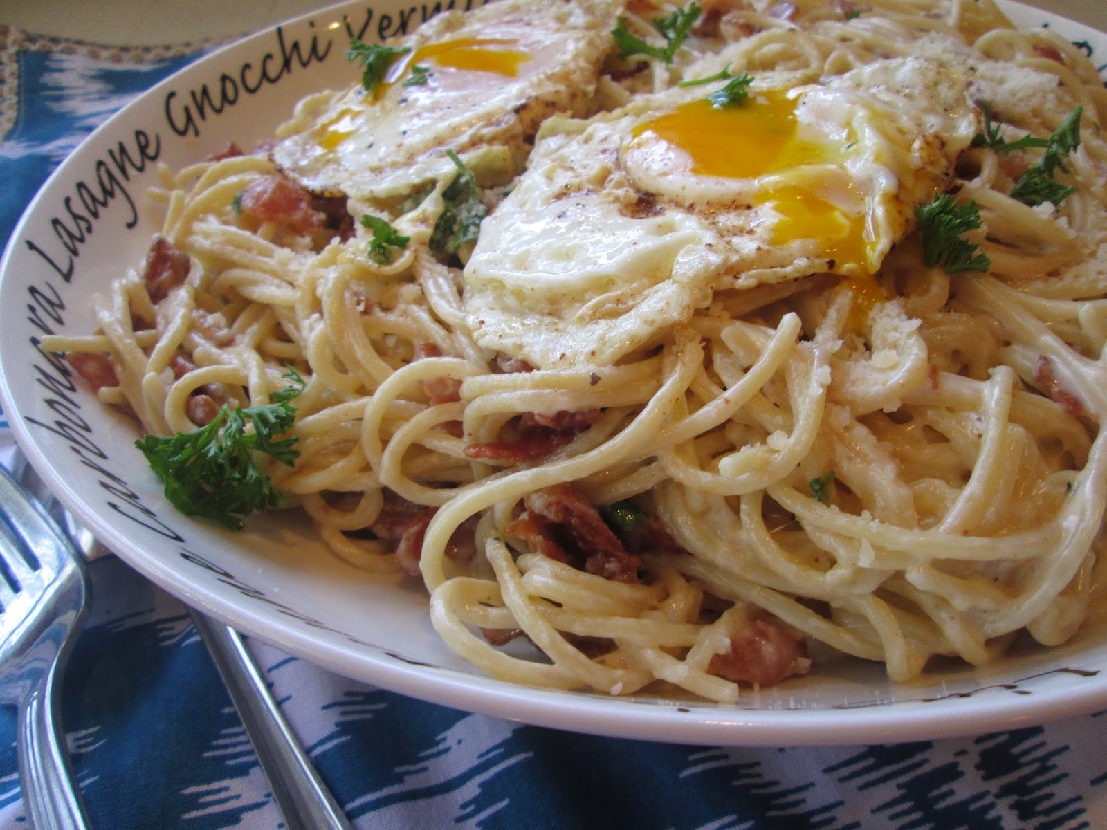 Stirring the Pot Spaghetti with Bacon, Egg, and Cheese