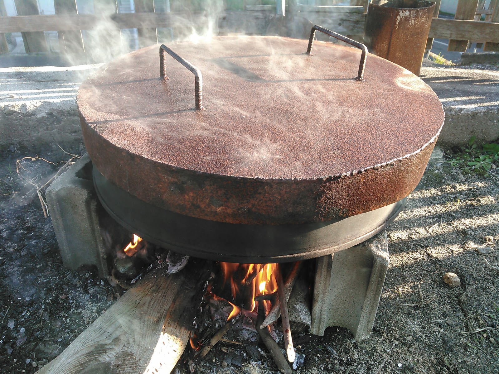 自作型焼き芋機(半ドラム缶式)