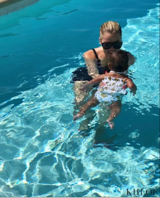 KUWTK STAR, KHLOE KARDASHIAN AND NBA STAR, TRISTAN THOMPSON SHARES PHOTO AS THEIR DAUGHTER, TRUE TAKES HER FIRST SWIMMING LESSON[PHOTOS]