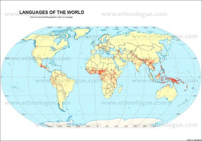 mappa lingue del mondo
