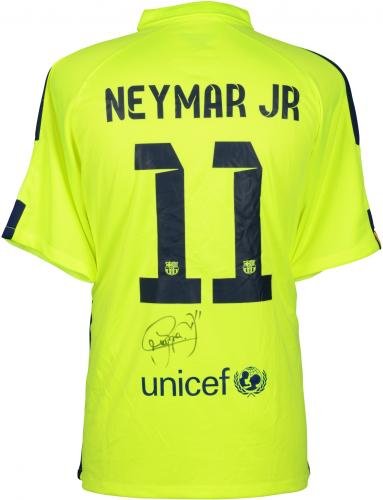 Neymar Santos Autographed Barcelona FC Alternate Green Jersey