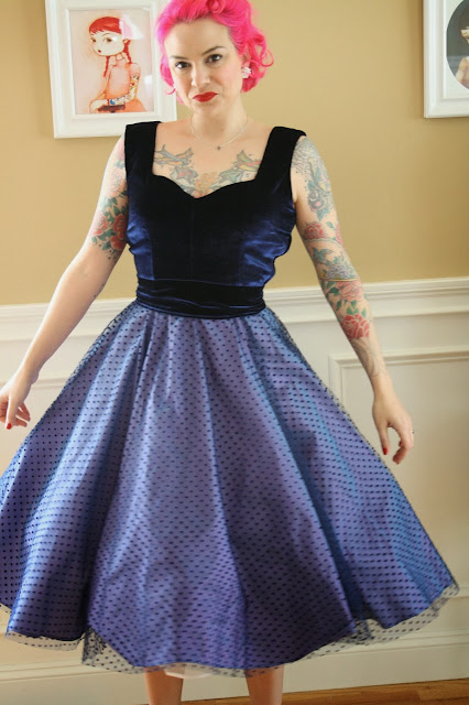 Gertie's New Blog for Better Sewing: Blue Velvet and Dotted Tulle Party ...