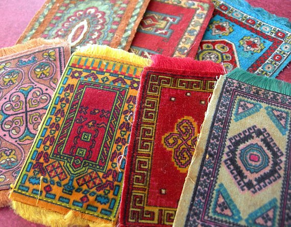 Mary Tafoya S Seriousbeading What The Moth Found Silks Miniature Oriental Rugs Made Of Flannel Felt