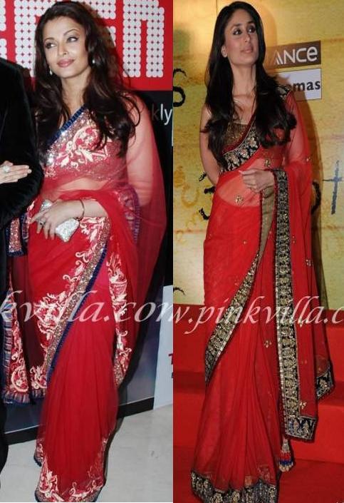 bollybreak_com_akar1 -  Aishwarya Rai Kareena Kapoor in Same Red Saree