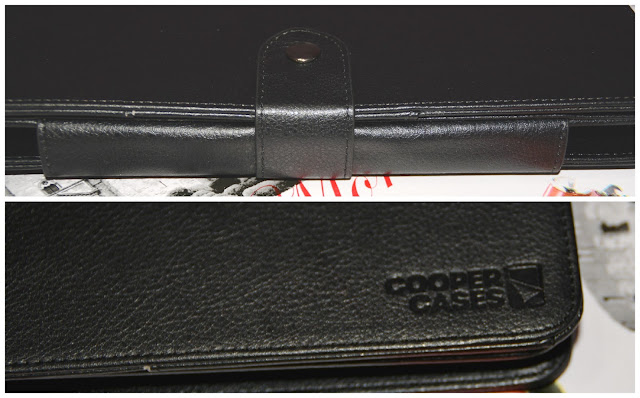 Pochette Porta Documenti Auto Kinoco – Custodia In Pelle PU Nera Con Angoli Metallici, Fabbricazione Francese, Formato 21,3x15,3 Cm