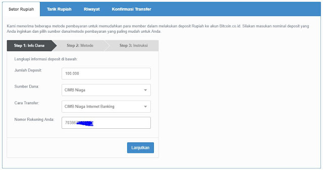 Cara membeli Bitcoin dengan Rupiah Transfer Bank di Bitcoin.co.id