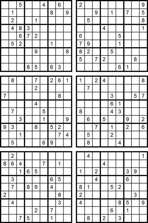 Sudoku para imprimir - Ponto do Conhecimento