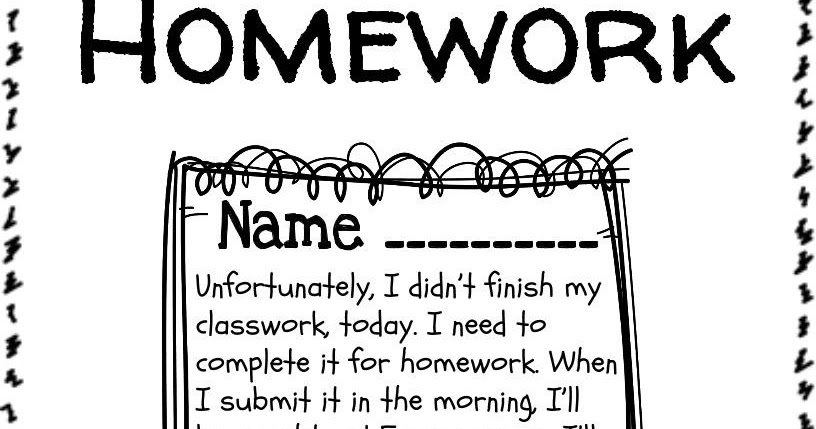 Teacher note to parents about homework picture