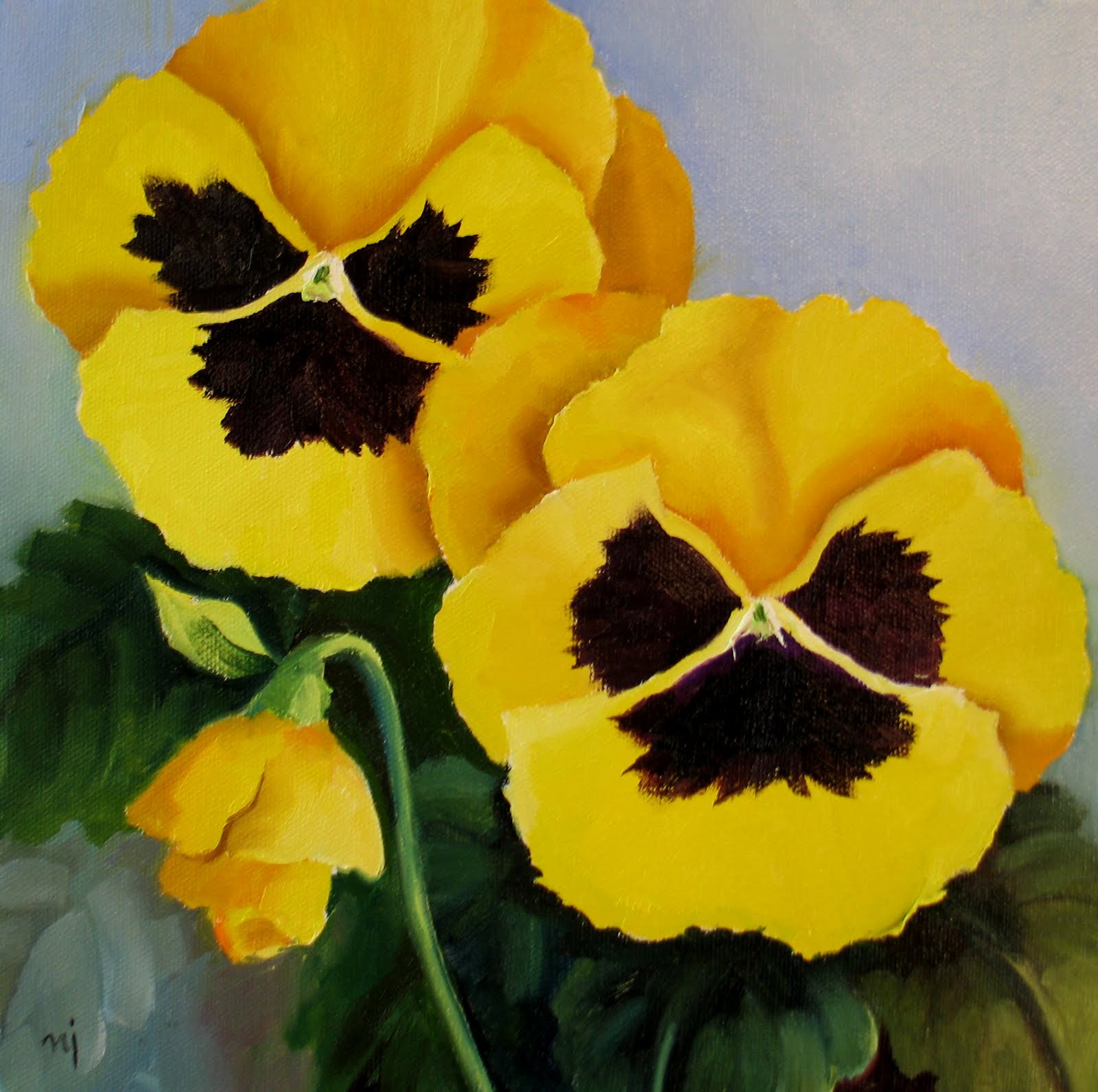 Nel's Everyday Painting Pansies and a Mini Lesson