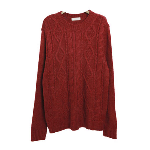 [Jogun Shop] Long Sleeved Sweater with Cable Knit Design | KSTYLICK ...