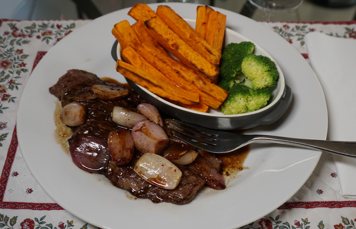 Flank steak with shallots Hiking and Cooking in the South of France