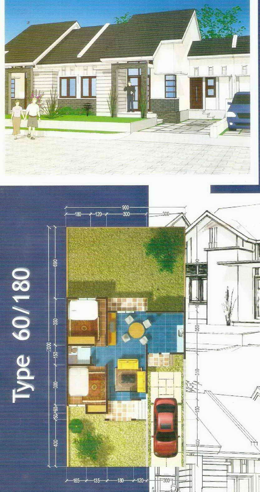 rumahku-1: denah desain rumah minimalis type 60