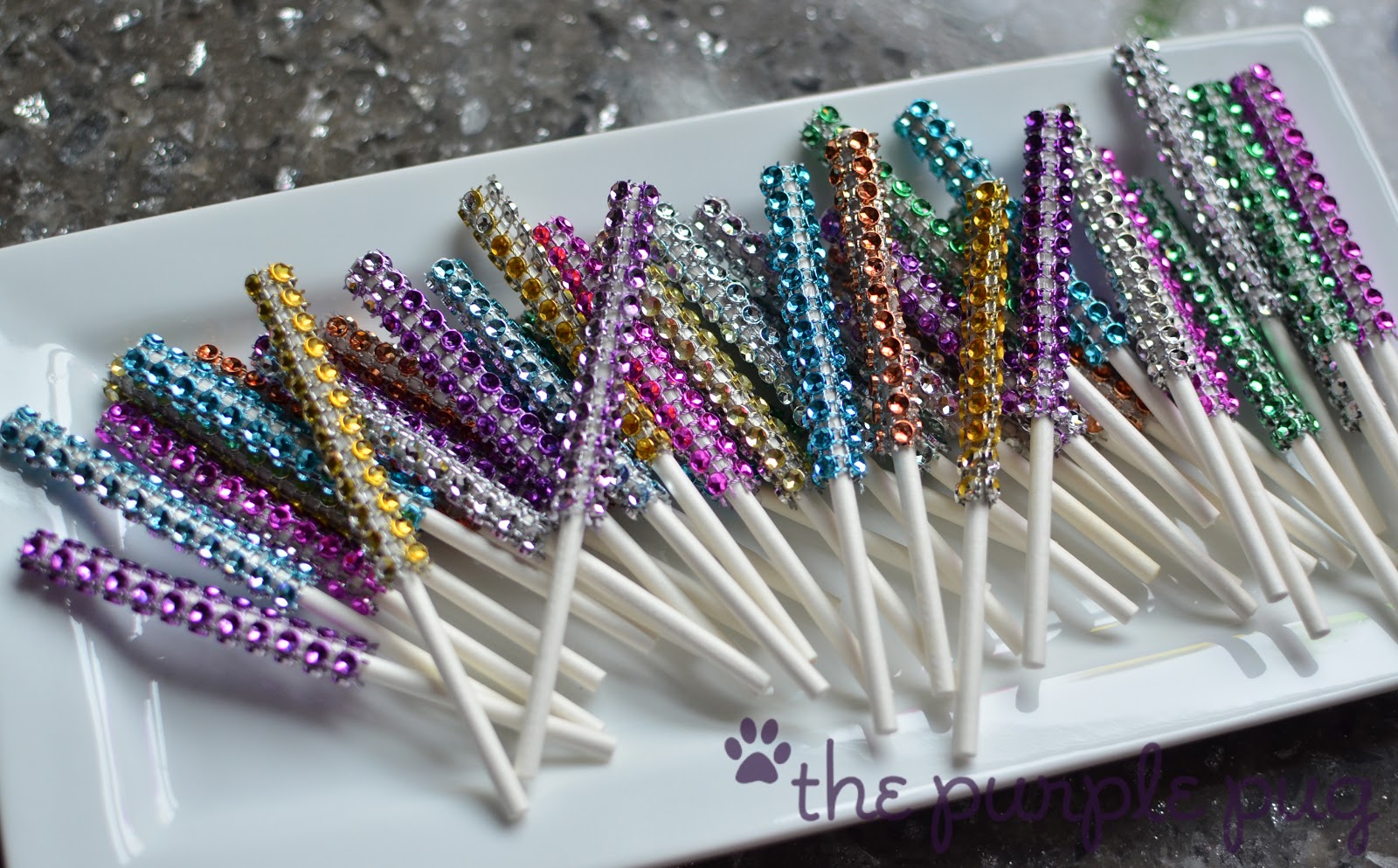 The Purple Pug Sparkle on a stick {cute tute}