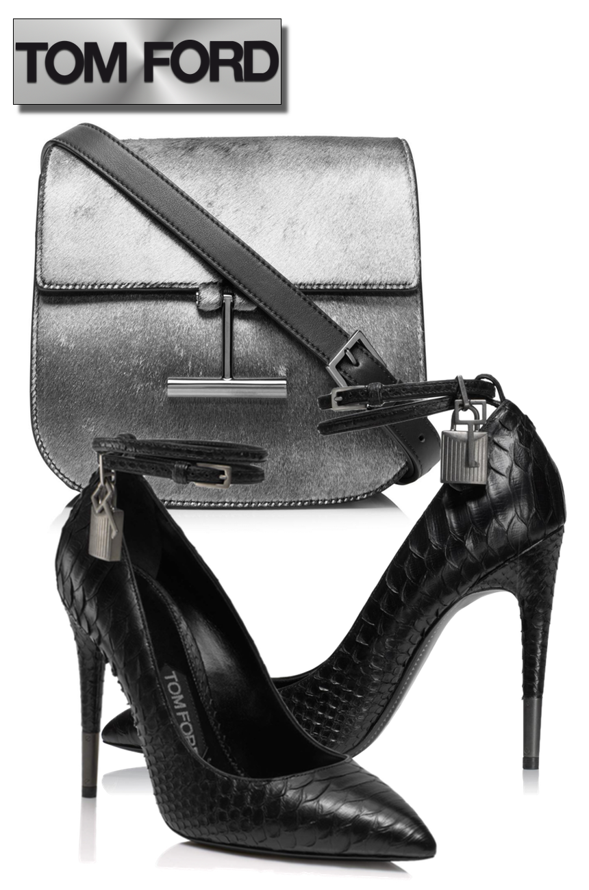 TOM FORD Tara Laminated Calf Hair Shoulder Bag