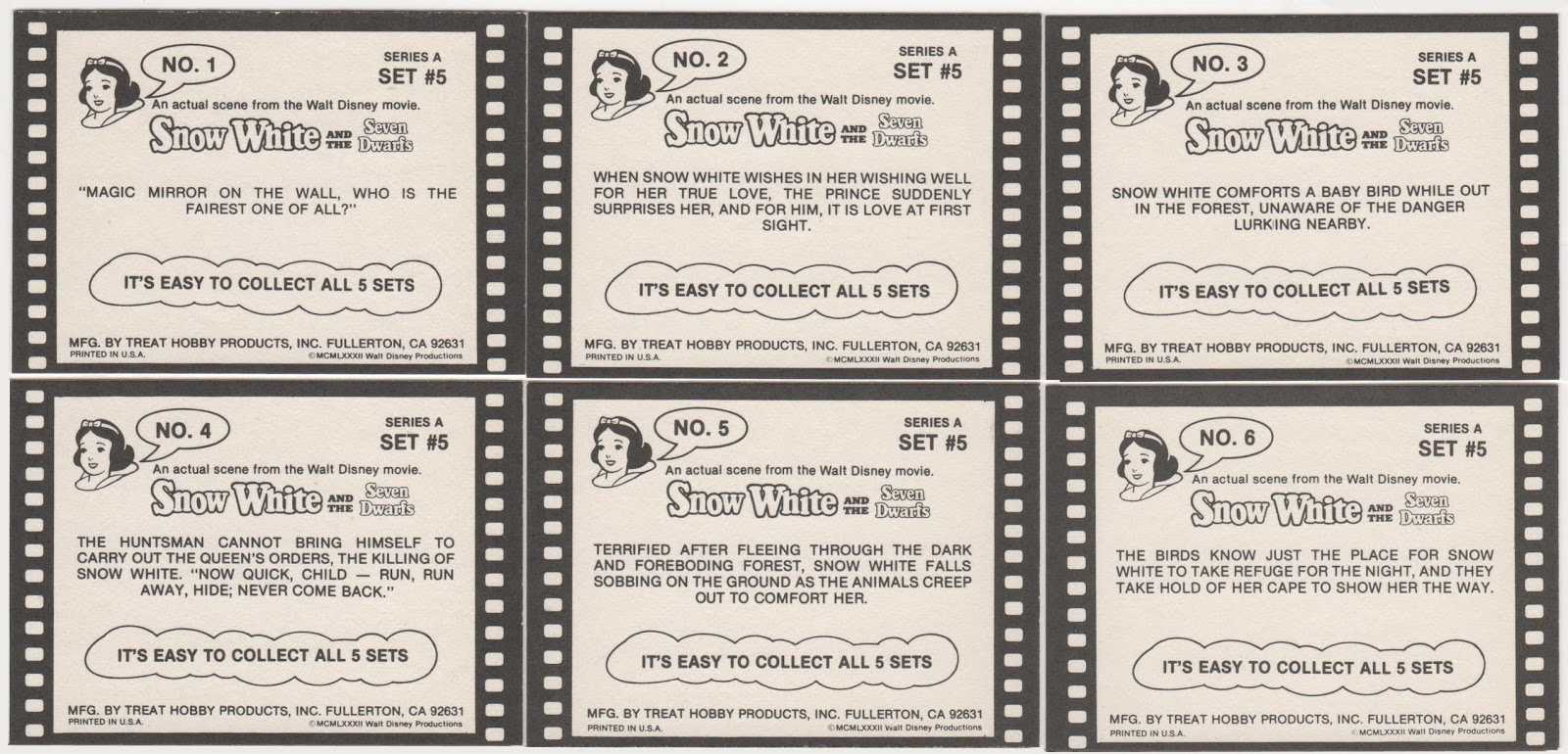 Sets# 1,2,3,4,5 90 Details about   1982 Treat Hobby Walt DIsney's Character Trading Card Set