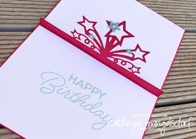 Stampin' Up! Birthday Blast & Star Blast Edgelit Dies, Birthday Card, Pop Up Card created by Kathryn Mangelsdorf