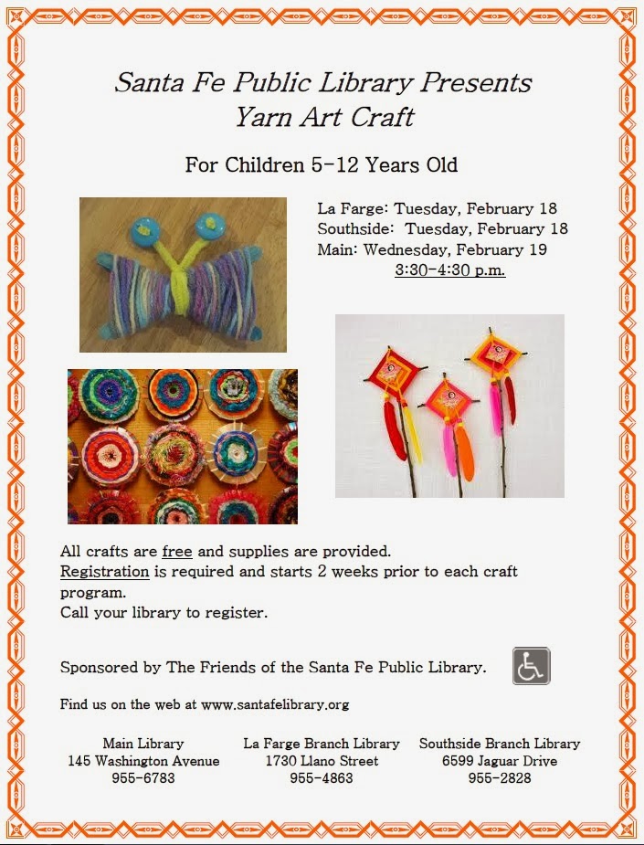 Icarus... the Santa Fe Public Library Blog Reminder Yarn Art Craft is