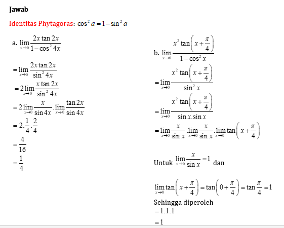 TENTANG MATEMATIKA Rumus Dasar Limit Fungsi Trigonometri