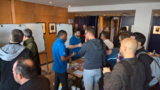 Picture of the MVP&rsquo;s booth where we could see local MVPs talking with participants during a break.