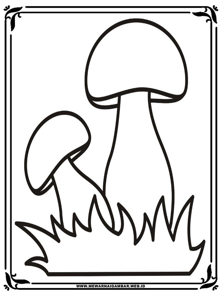 Gambar Mewarnai Jamur | Mewarnai Gambar