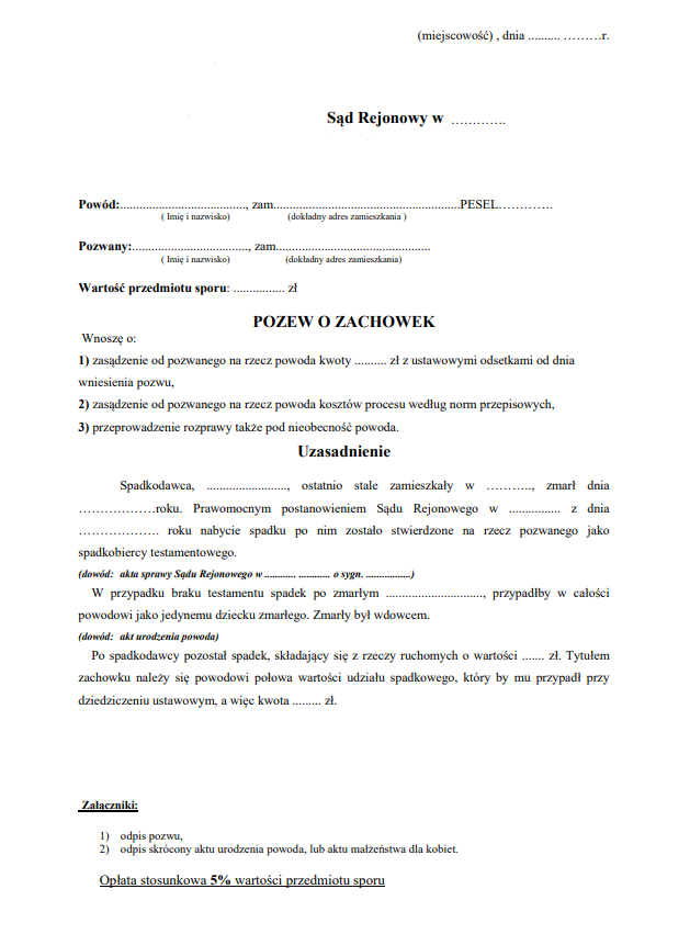 Testament a zachowek kto i kiedy ma prawo do zachowku?