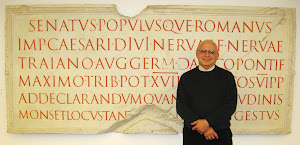 Paul with Catich Cast of The Trajan Inscription in Rome.