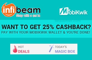 InfiBeam 25% Cashback via MobiKwik