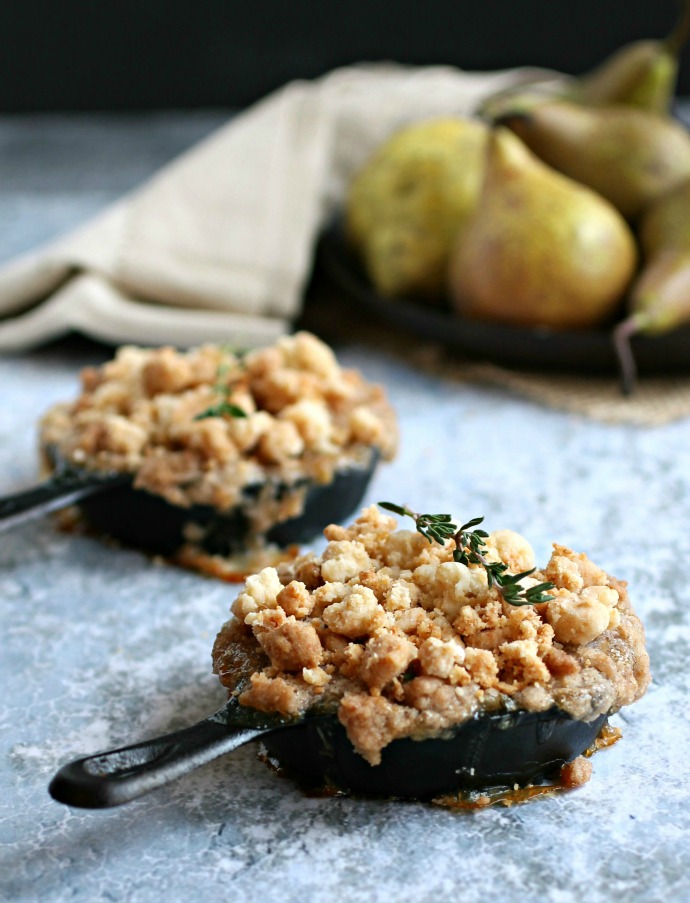 Individual Pear and Thyme Crumbles