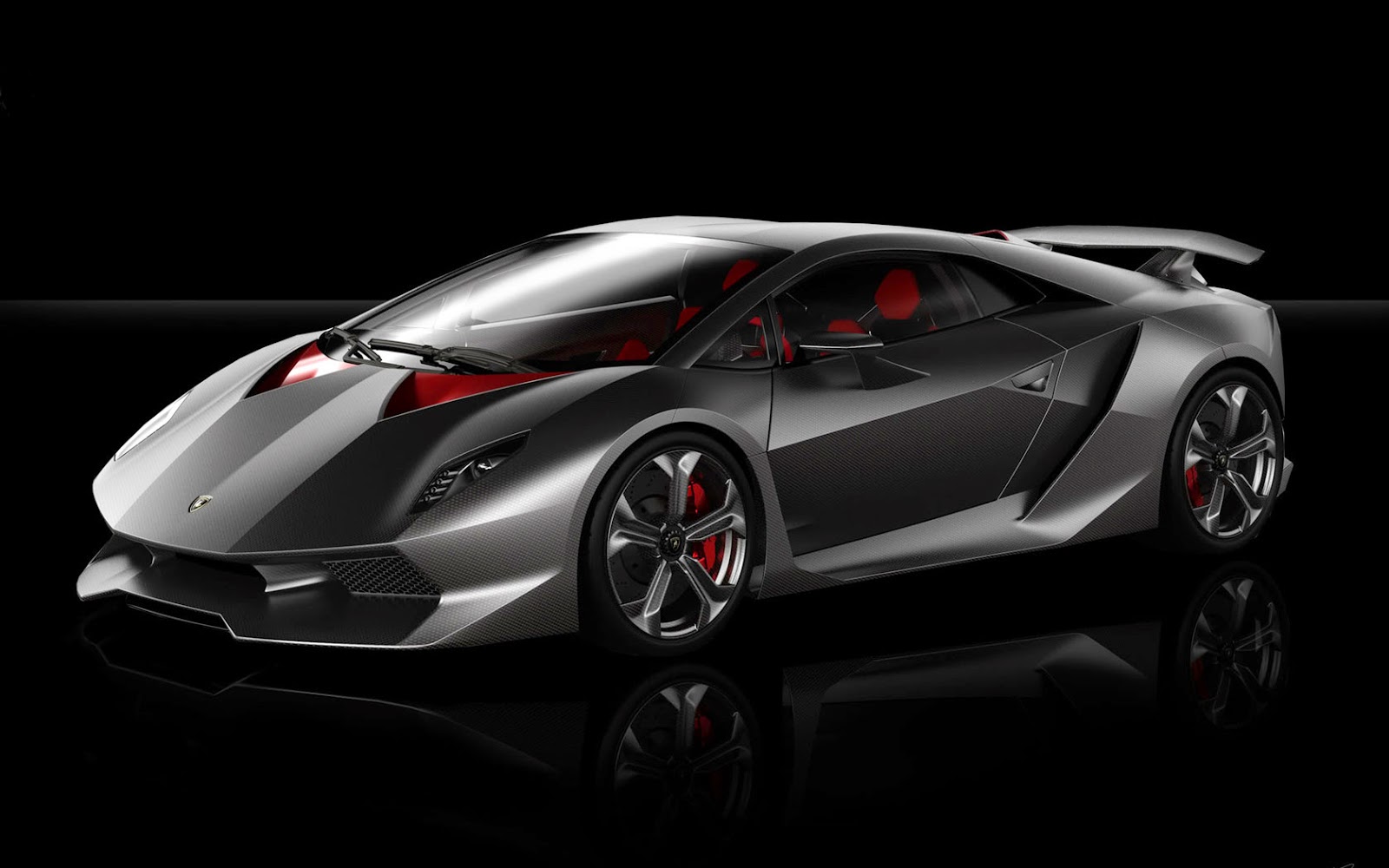 Inside Black Car : 2011 Lamborghini Sesto Elemento