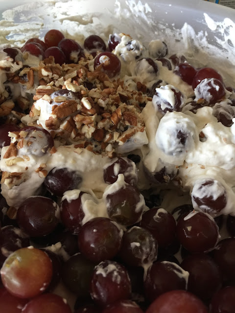 combine grapes with whipping cream