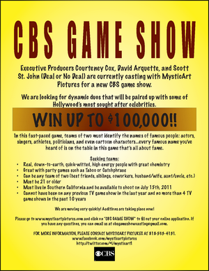 CBS Game Show Identity Crisis Flyer