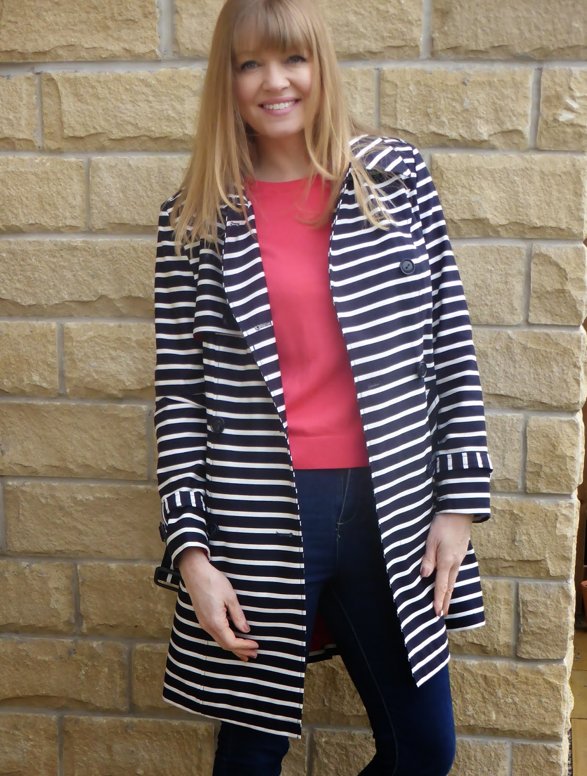 Outfit: The Laura Ashley Striped Trench Coat - What Lizzy Loves