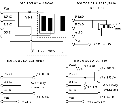 Принципиальная схема кабеля. Схема программатора для радиостанции Моторола 360. Схема тангенты Motorola gp340. Vertex VX-2100 схема программатора. Схема радиостанции Моторола gp340.