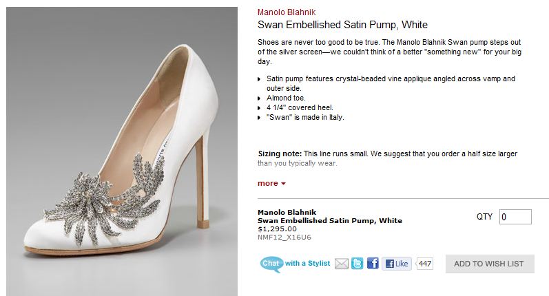 La Saga Robsten: Neiman Marcus vende los zapatos la boda de Bella!!