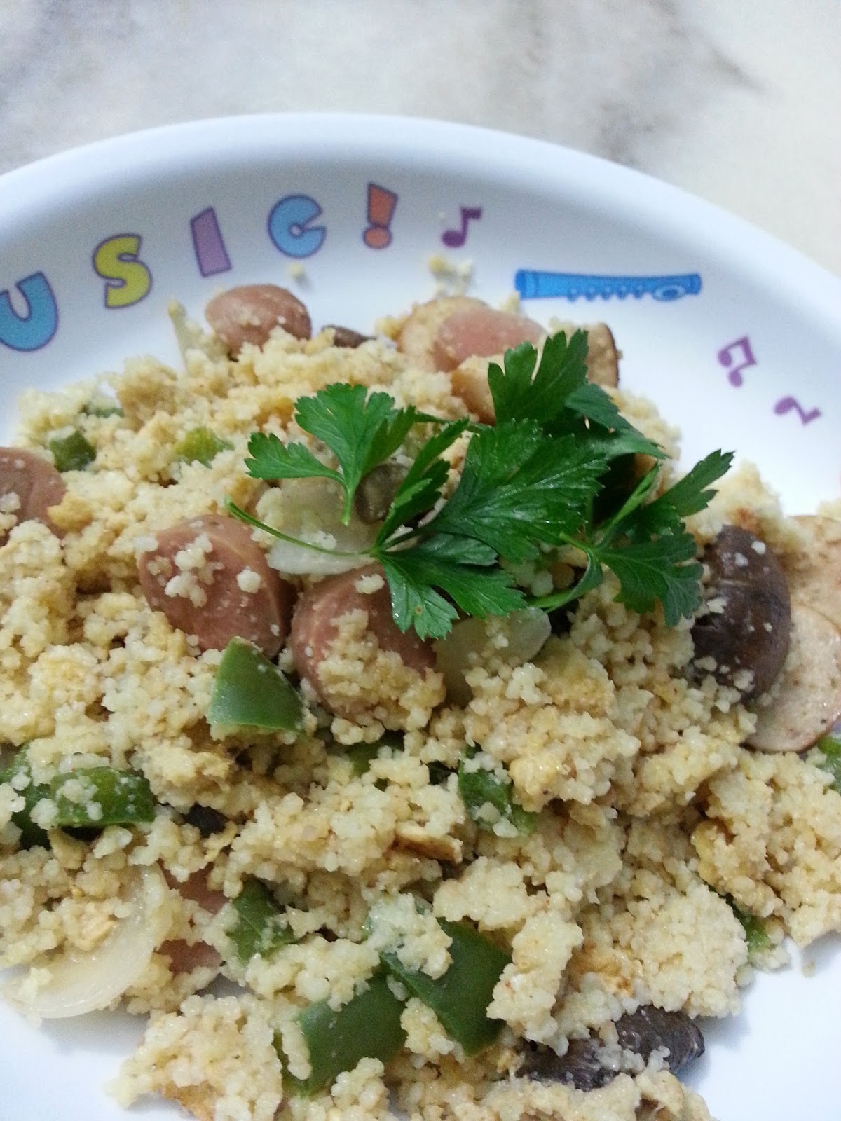 Couscous with omelette