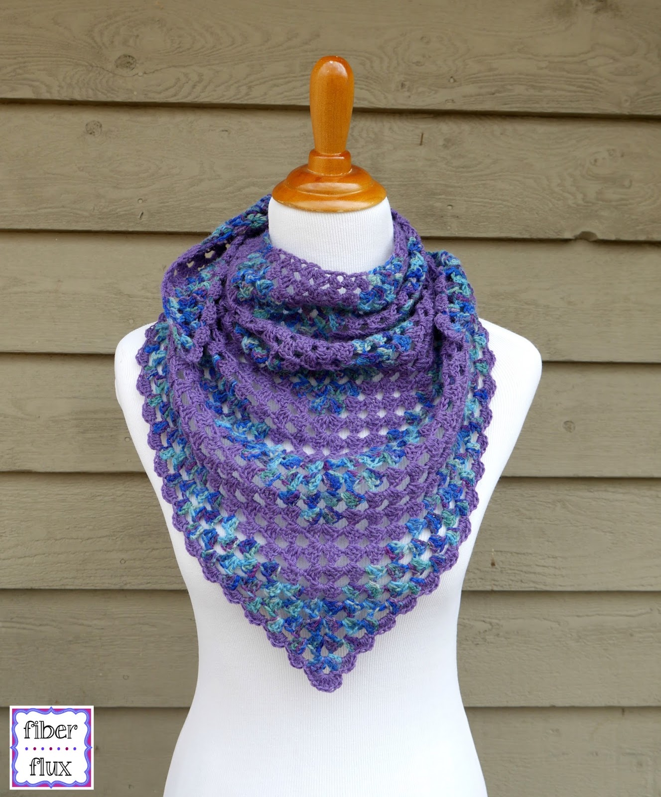 Fiber Flux Free Crochet Pattern...Larkspur Shawlette!