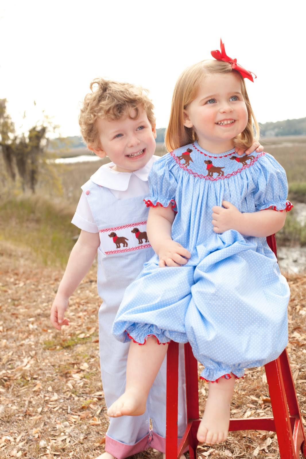 smocked children's clothing Next Preview !!! Our Labrador Puppy outfits