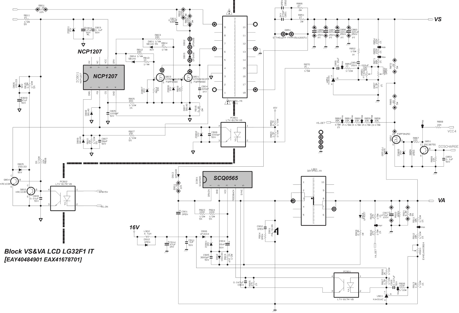 Electro help: LG32F1 LCD TV and AOCL32W451 LCD TV - Power Supply Schematic