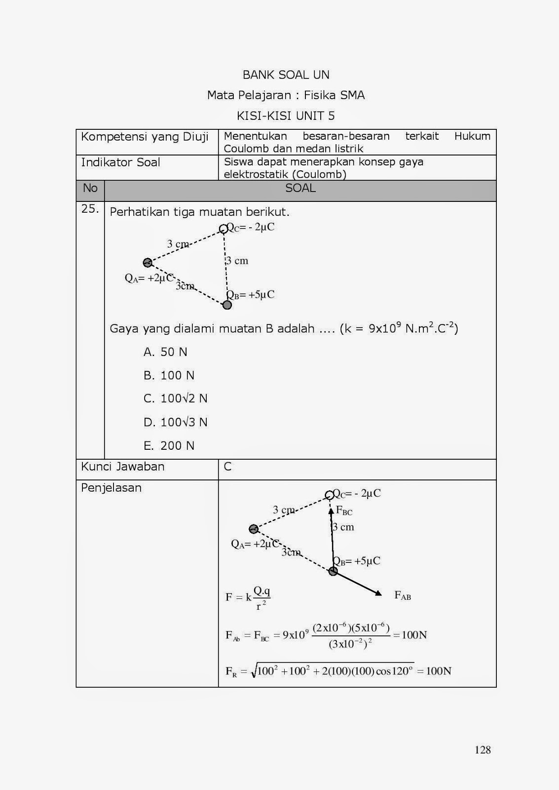 Soal Un Gaya Coulomb - Guru Paud