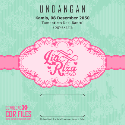 Undangan Cdr Pink Green Vintage Template Corel Draw Design Corel