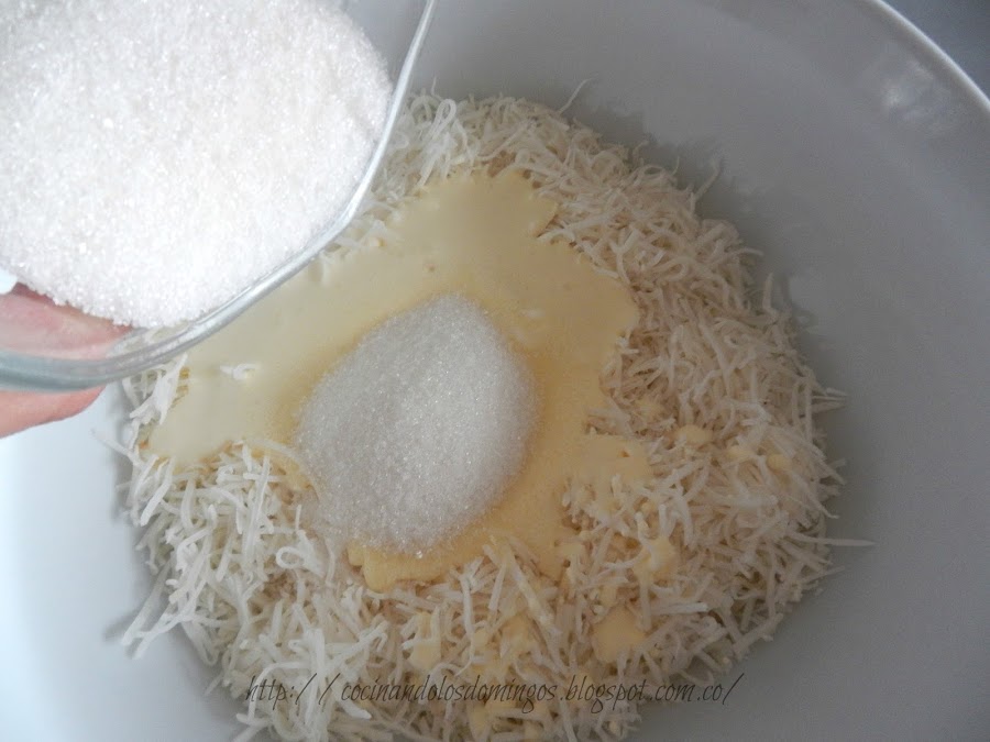 Cuadrados de coco y dulce de leche