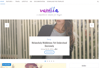 Vanilla Lifestyle responsive Blogger Template 2017