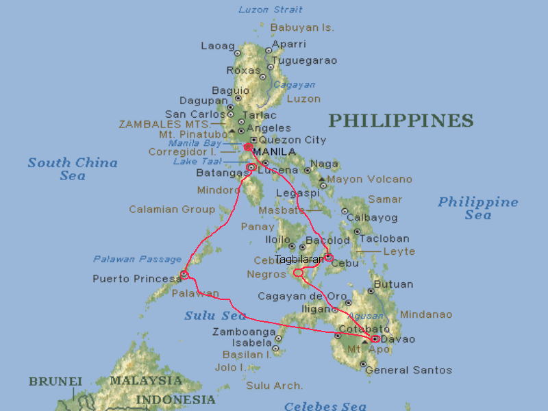 Карта филиппин с островами на русском языке