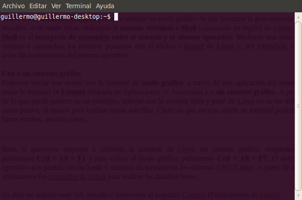 Consola gráfica o Terminal en Ubuntu Linux - Linux ALL