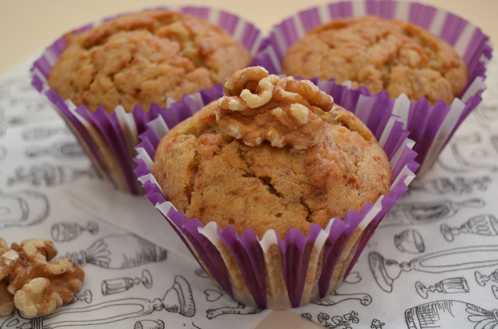 misscupcakesyyo Muffins de Plátano, Nueces y Chocolate