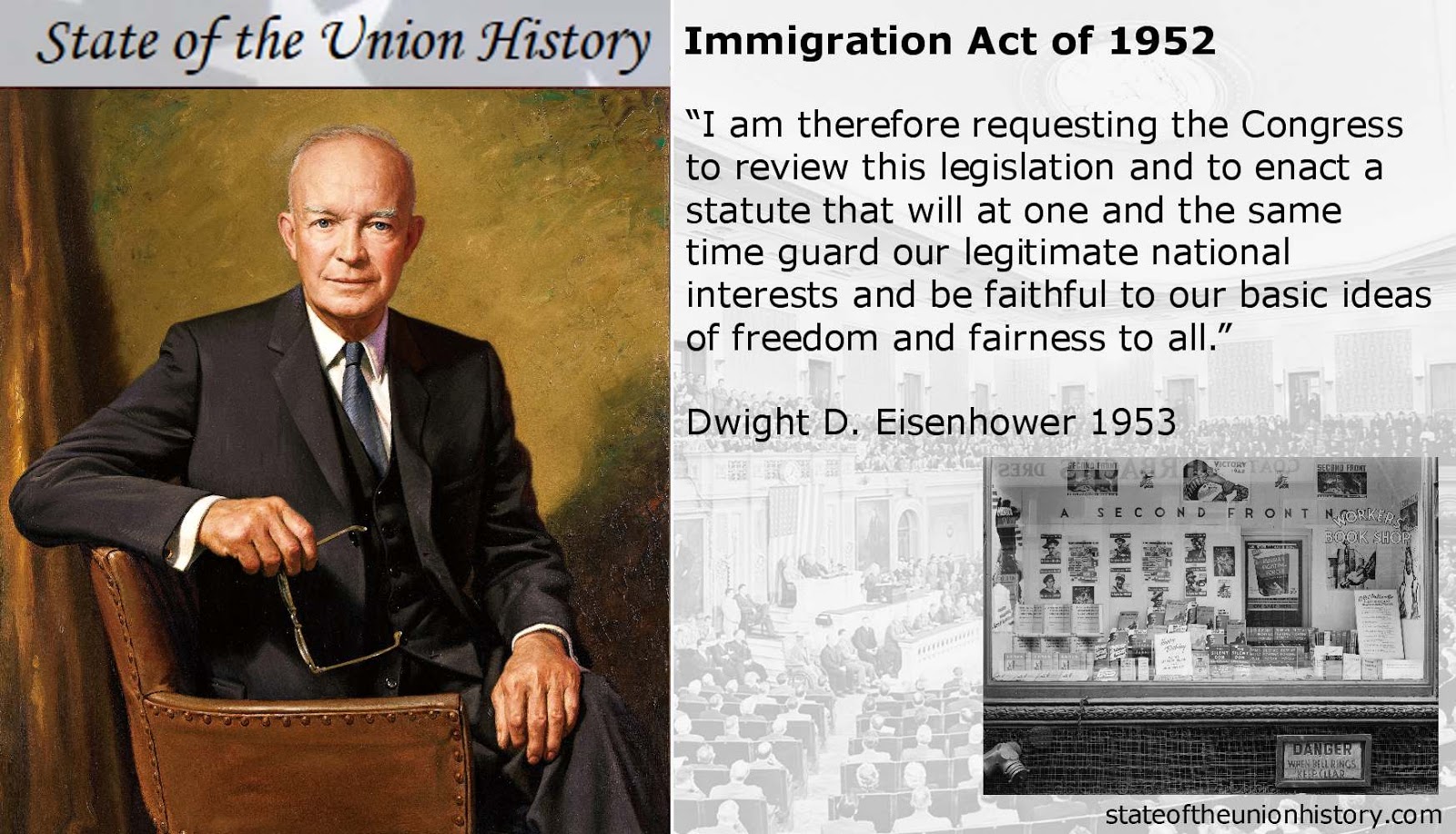 1953 Dwight D. Eisenhower - Immigration Act of 1952 | State of the Union History