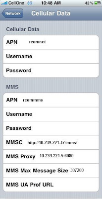 Reliance GSM GPRS Settings for iPhone