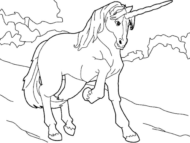 Gambar Mewarnai Unicorn - 3 Gambar Mewarnai Unicorn - 3