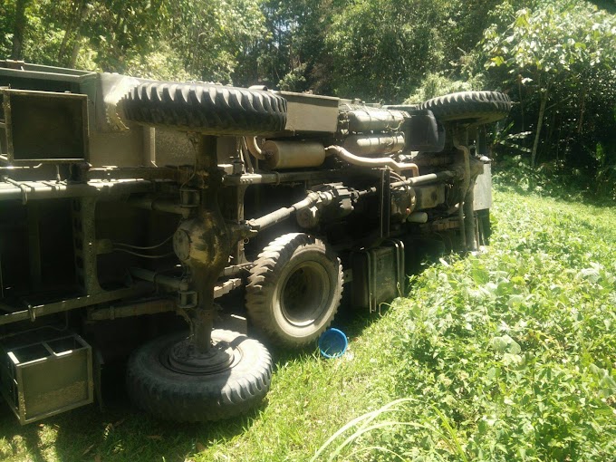 Kemalangan Maut Trak tentera terbalik di Jalan Telupid-Ranau