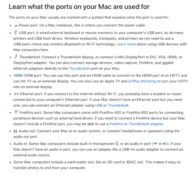Macbook Port Functions